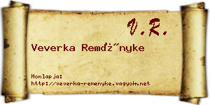 Veverka Reményke névjegykártya